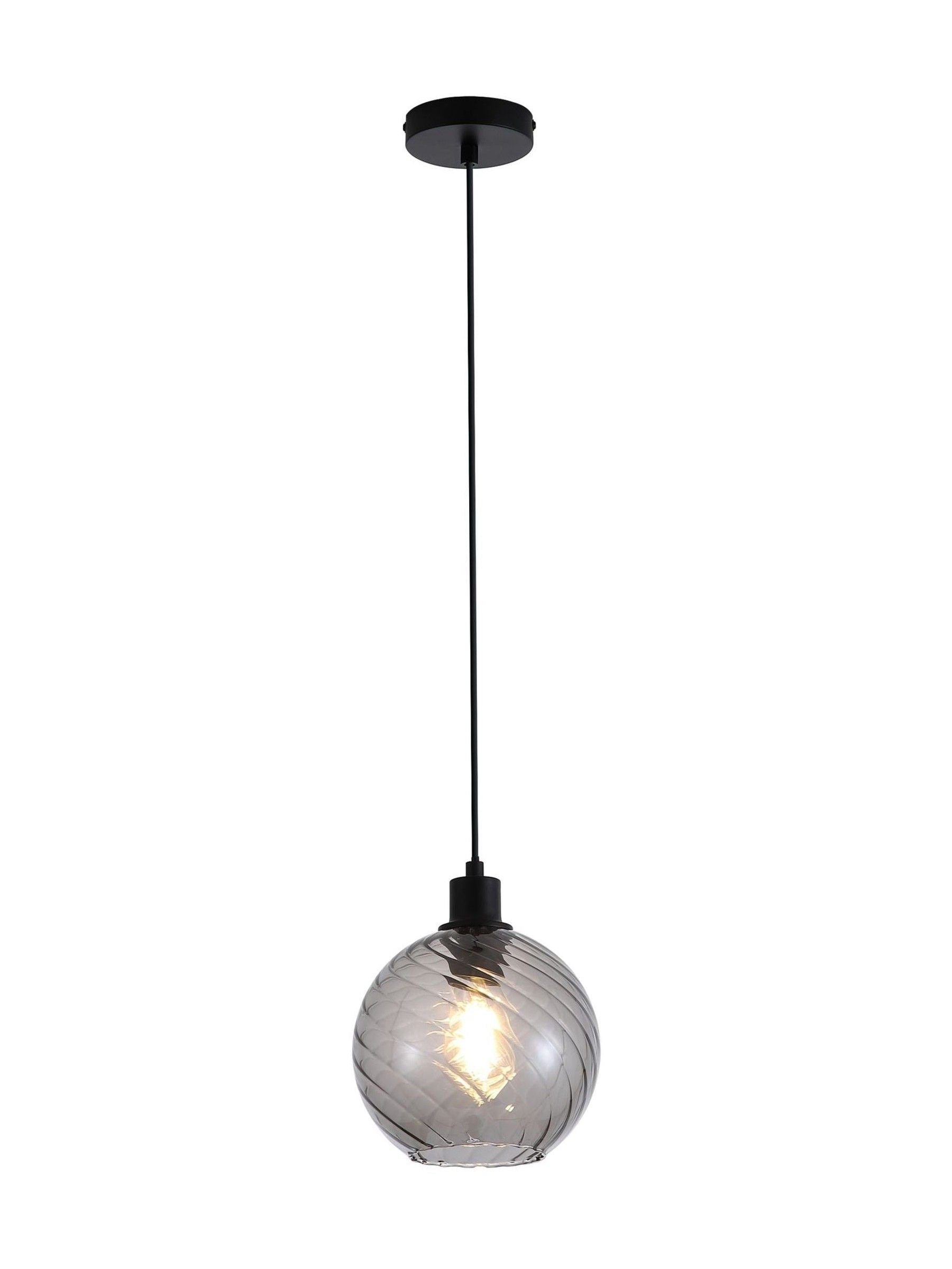 Searchlight smoke glass pendant ceiling light (British brand)
