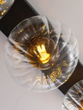 Searchlight black three ribbed glass wall light 52cm, UK version