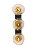 Searchlight black three ribbed glass wall light 52cm, UK version