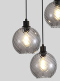 Searchlight black 3-light glass pendant ceiling light - British product