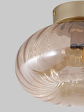 Searchlight amber glass flush ceiling light, UK version