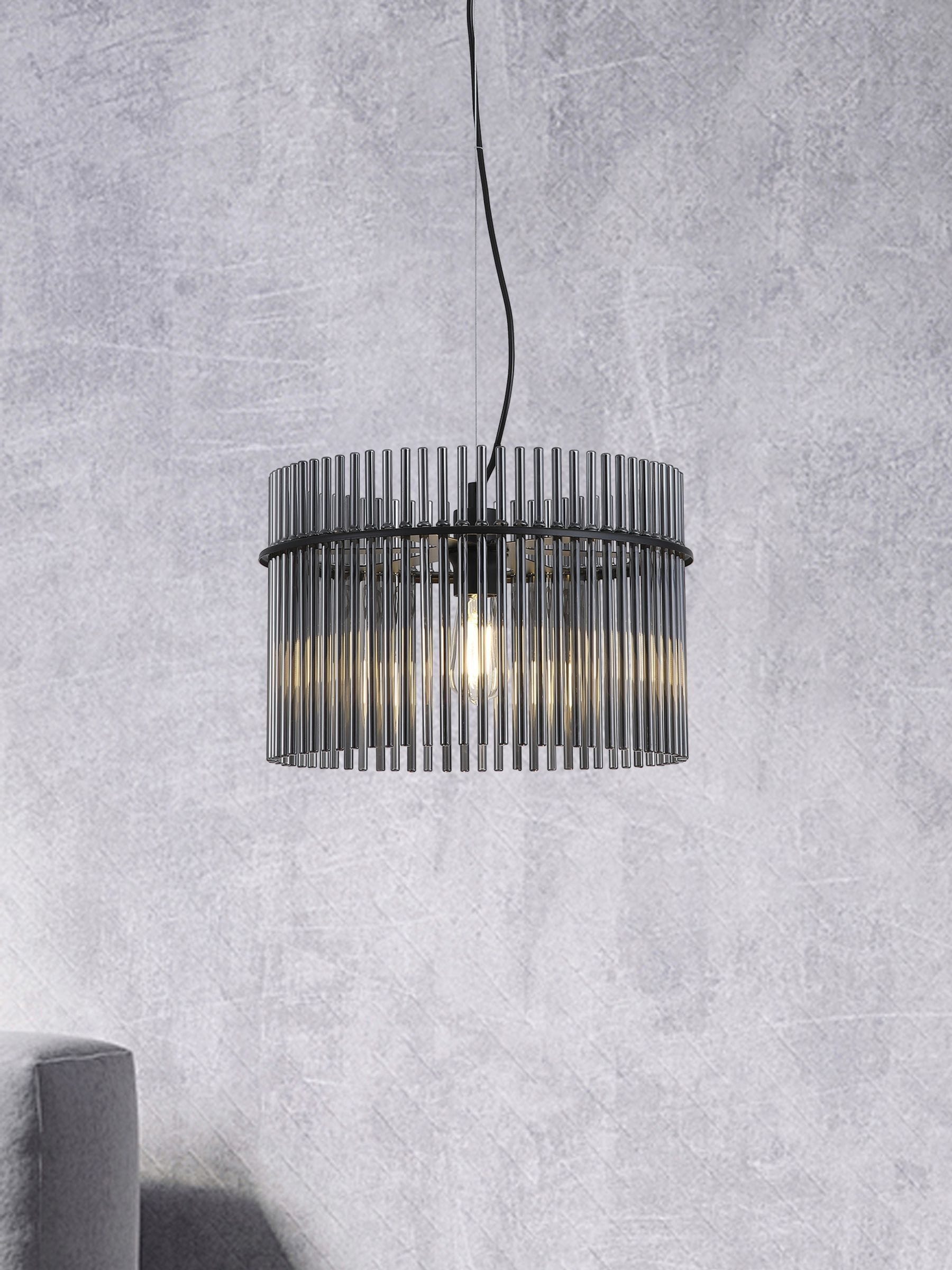 Searchlight black smoked glass pendant light 40cm (British brand)