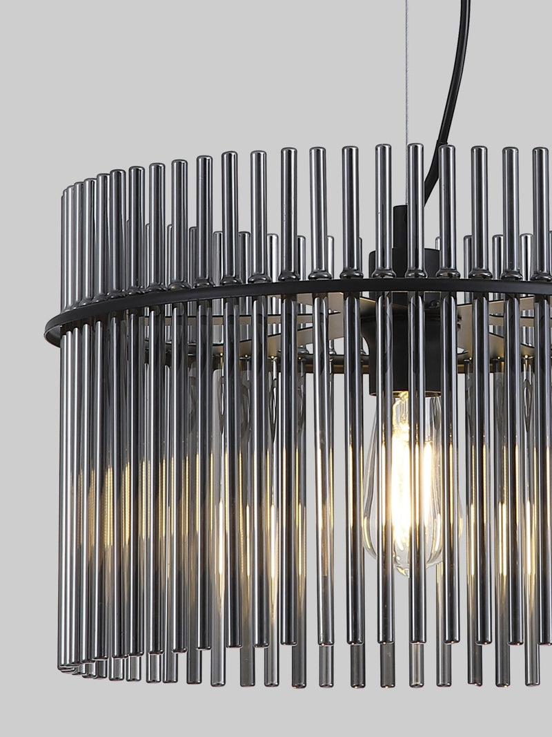Searchlight black smoked glass pendant light 40cm (British brand)