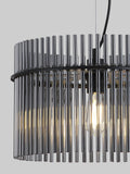 Searchlight black smoked glass pendant light 40cm (British brand)
