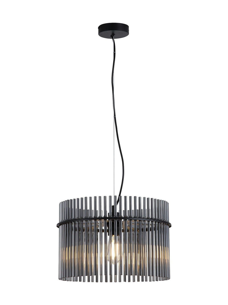 Searchlight black smoked glass pendant light 40cm (British brand)