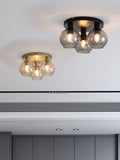 Searchlight black smoke flush ceiling light, UK version