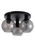 Searchlight black smoke flush ceiling light, UK version