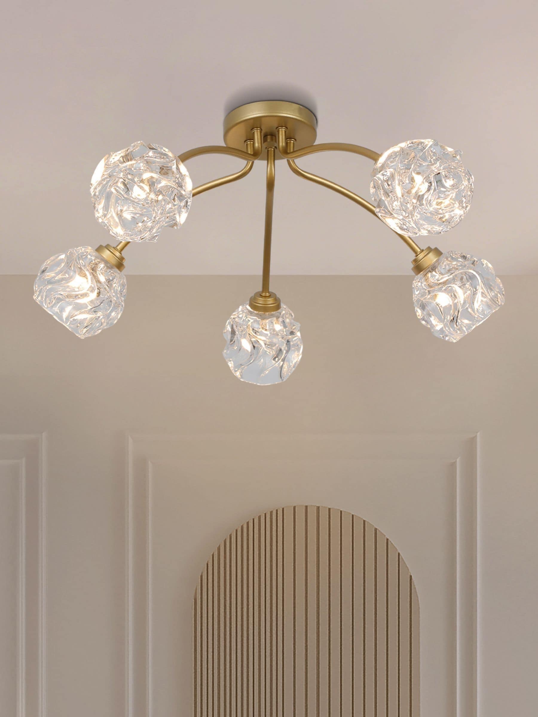 Searchlight Gold 5 light flush ceiling light (British brand)