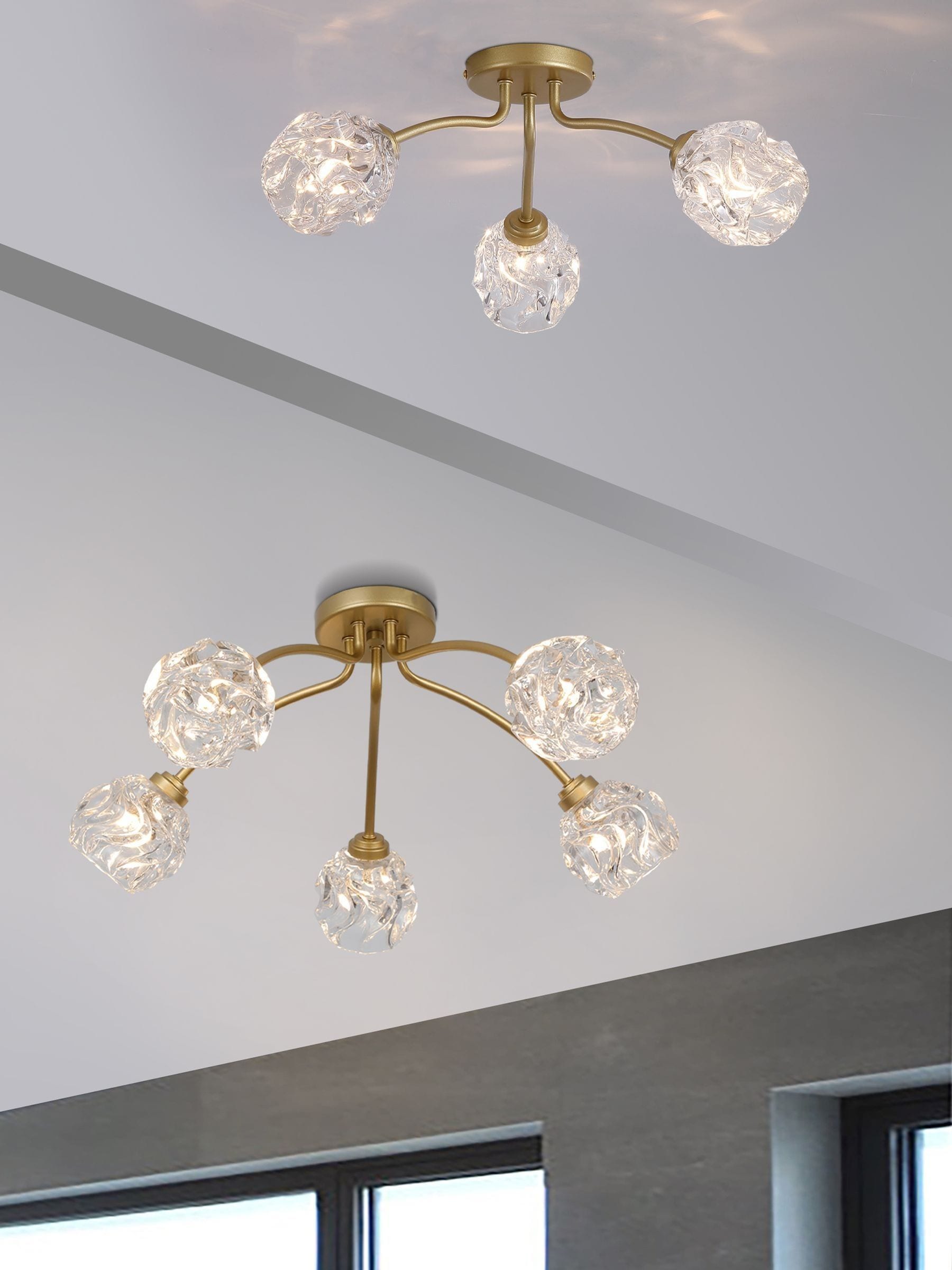 Searchlight Gold 5 light flush ceiling light (British brand)