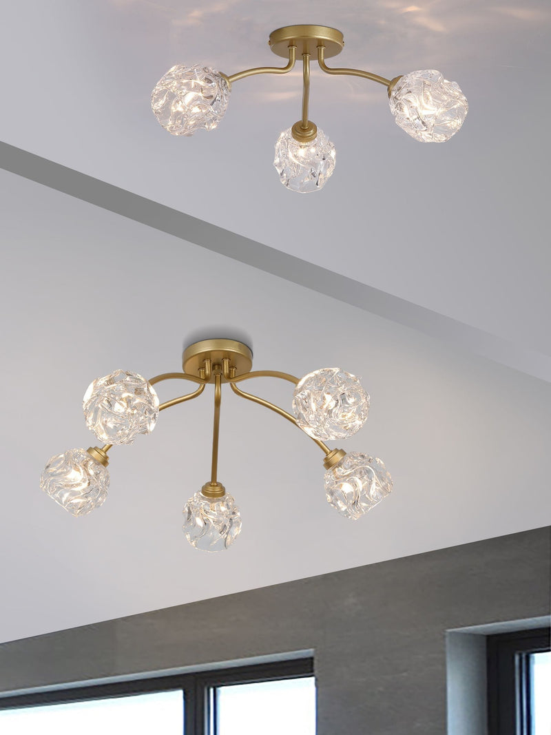 Searchlight Gold 5 light flush ceiling light (British brand)