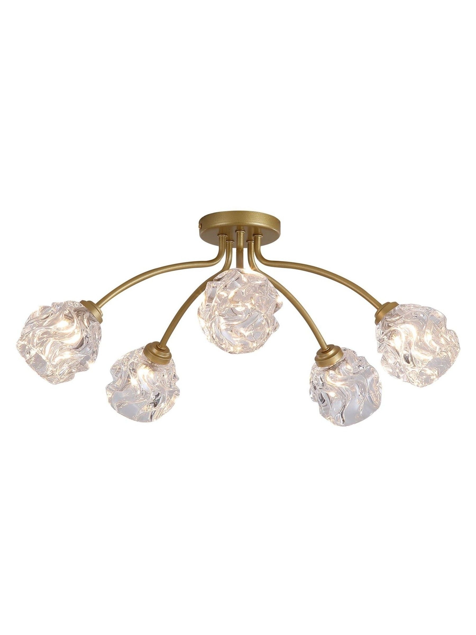 Searchlight Gold 5 light flush ceiling light (British brand)