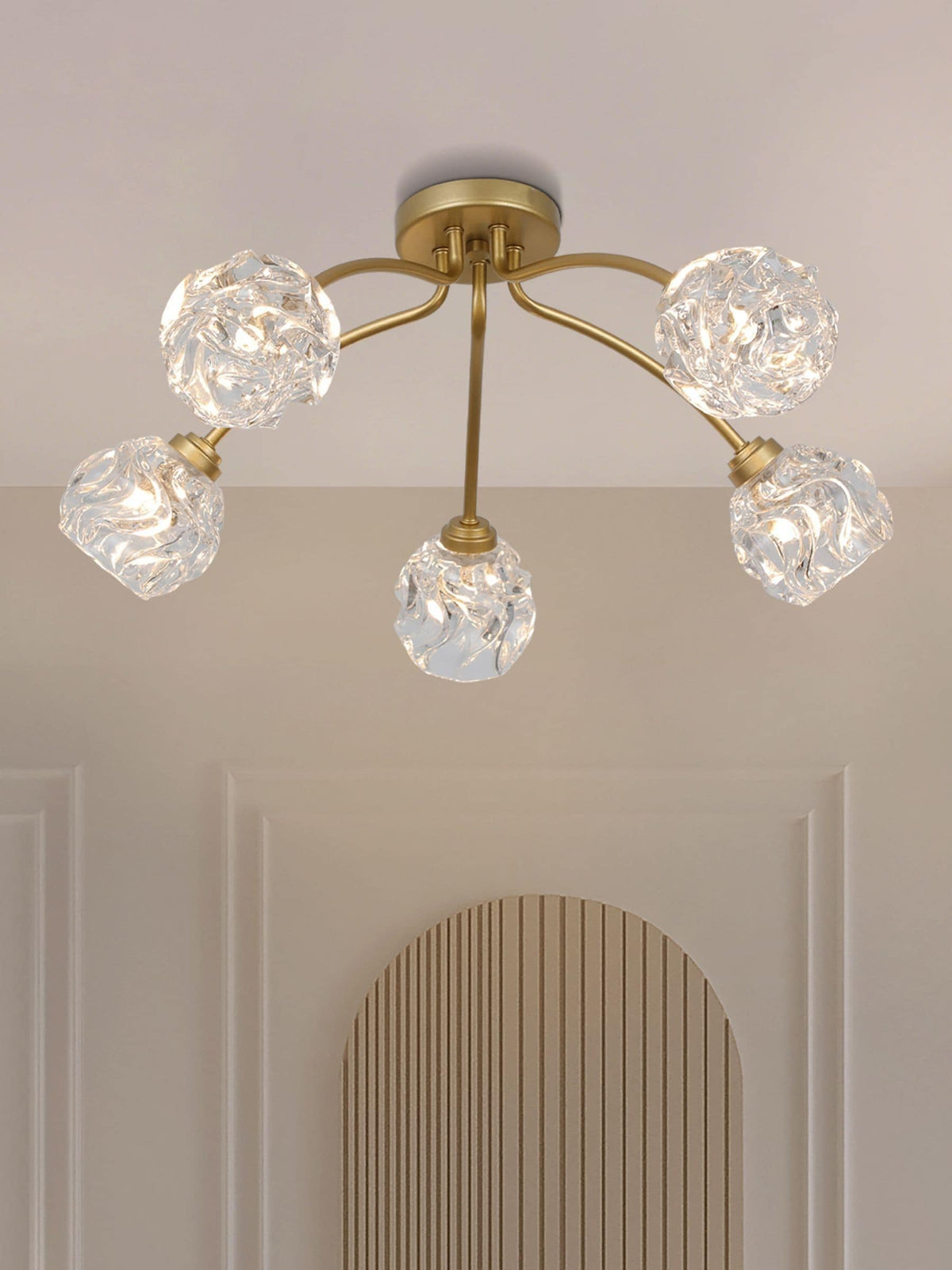 Searchlight Gold 5 light flush ceiling light (British brand)