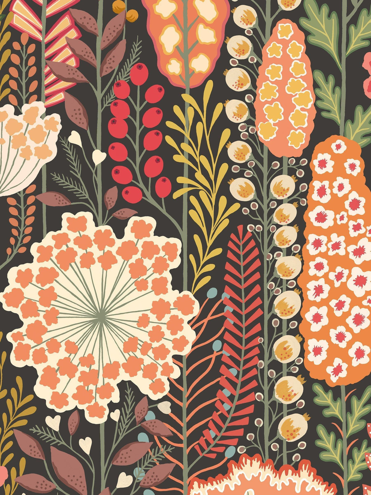 Ohpopsi Pistachio Mix Seedheads Apricot Mix Wallpaper Sample A4