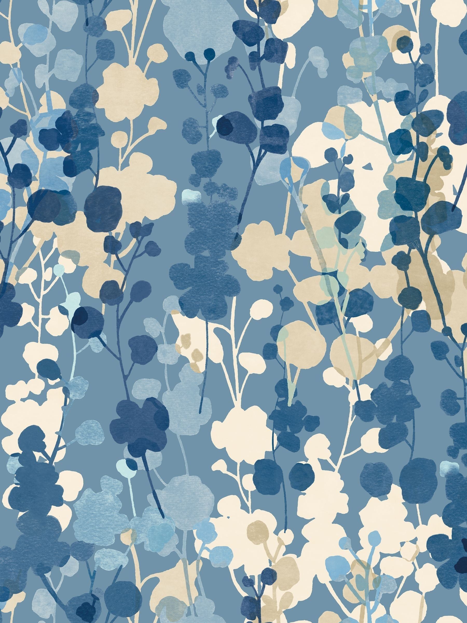 Ohpopsi Pale Teal Blossom Wallpaper Sample A4