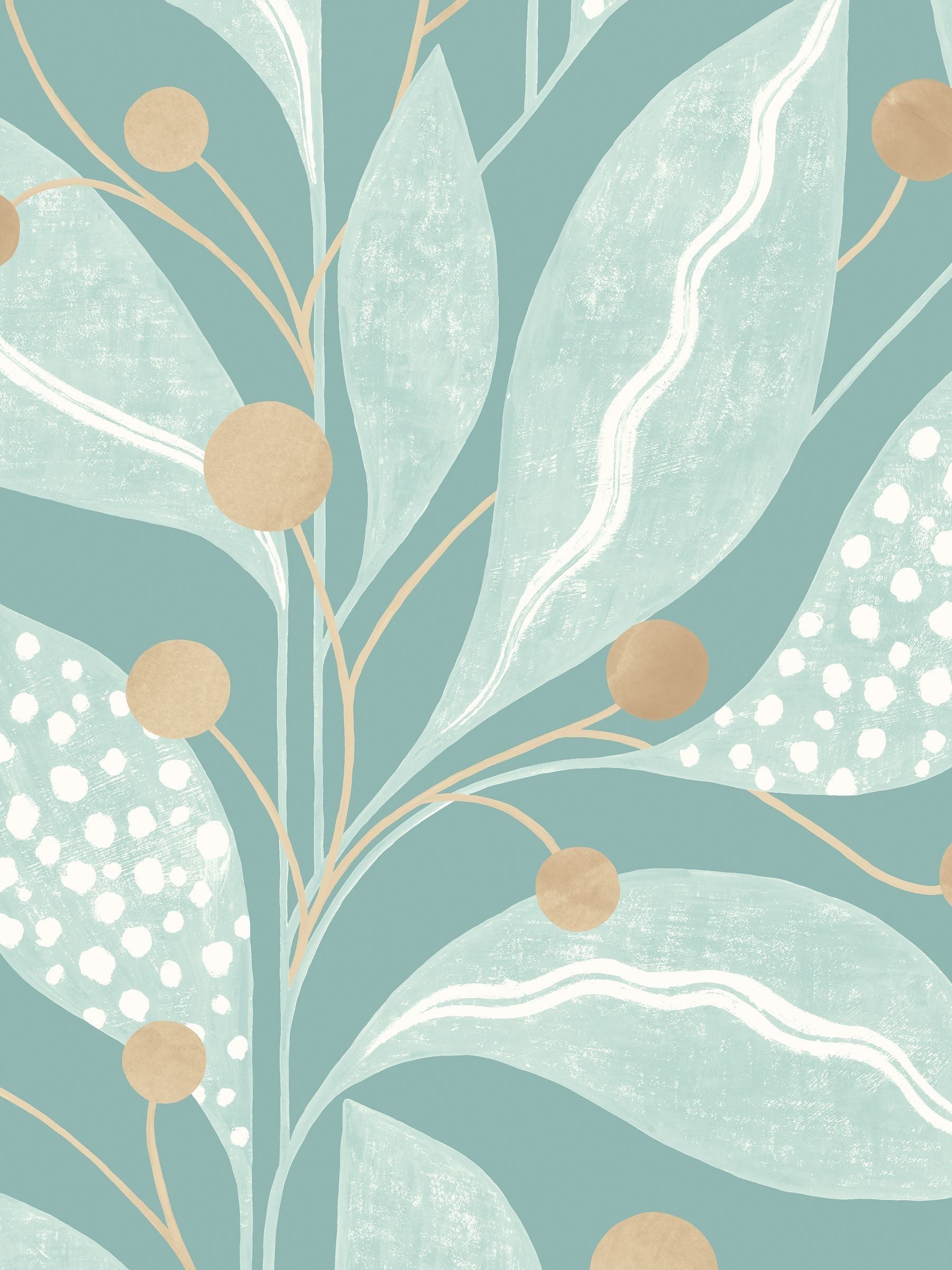 Ohpopsi Russet Berry Dot Soft Sage Wallpaper Sample A4