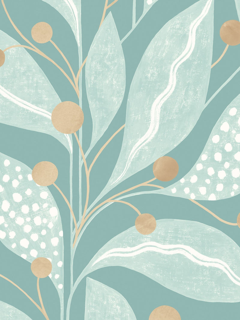 Ohpopsi Russet Berry Dot Soft Sage Wallpaper Sample A4