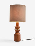 Natural Chatham table lamp with wood base and brass accents (British brand)