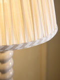 Barley twist table lamp light grey fabric shade, UK version