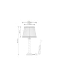 Barley twist table lamp light grey fabric shade, UK version