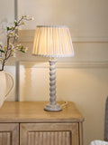Barley twist table lamp light grey fabric shade, UK version