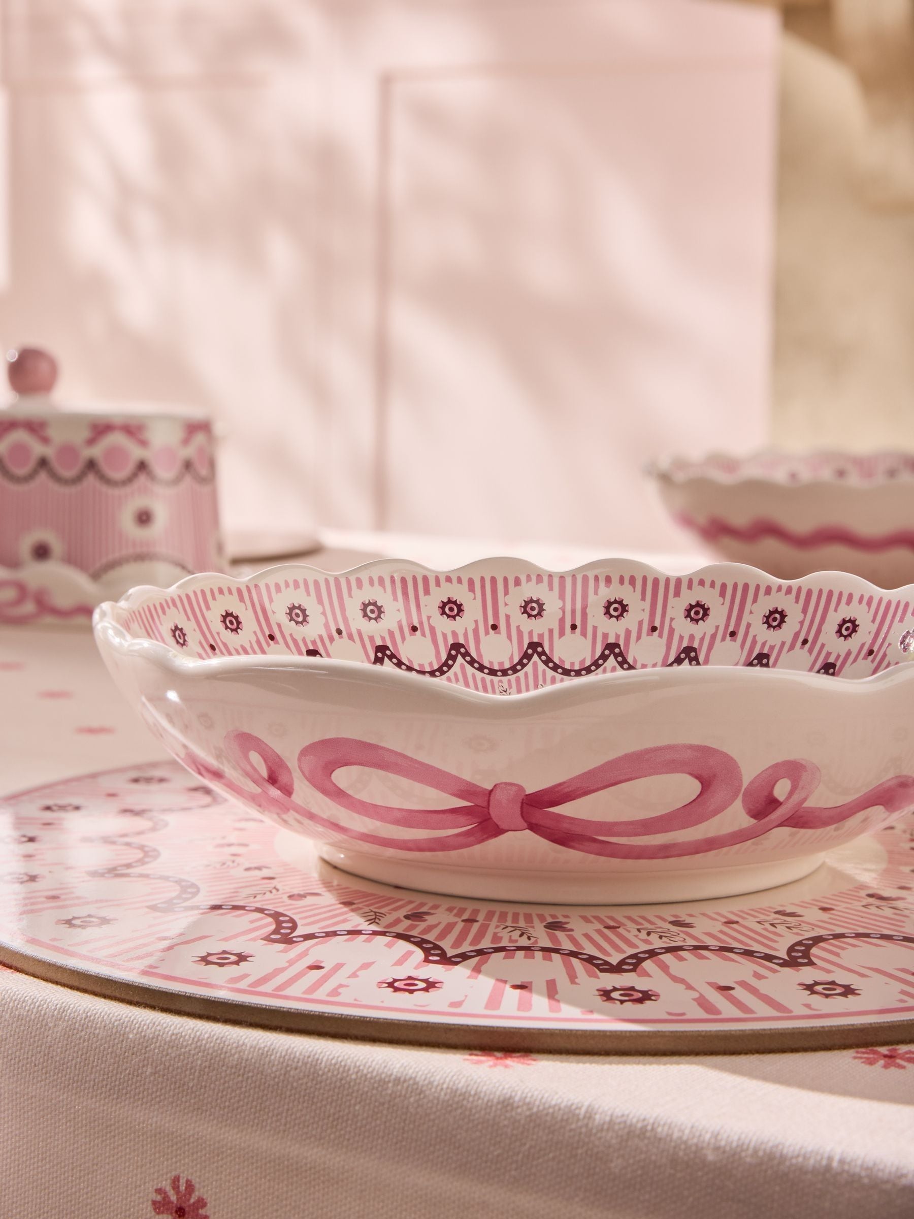 Cath Kidston pasta bowls set of 4 pink Spitalfields (British brand)