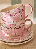 Cath Kidston pink Spitalfields Silk teacup and saucer set, UK version