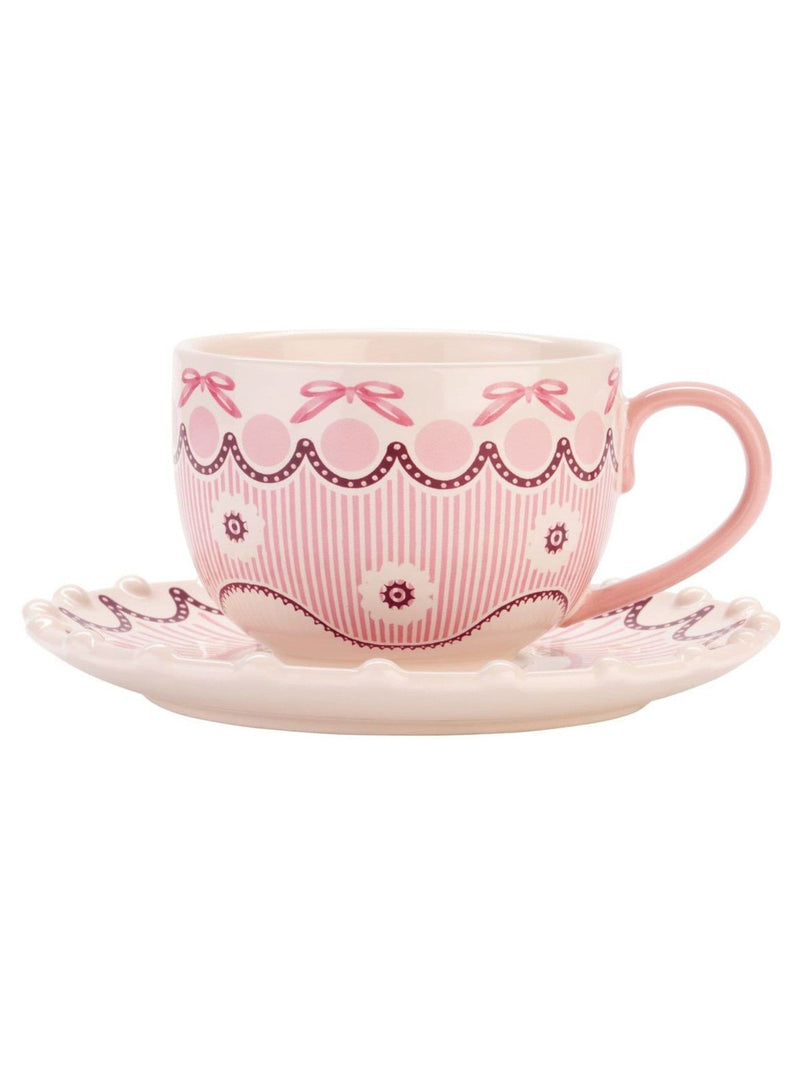 Cath Kidston pink Spitalfields Silk teacup and saucer set, UK version