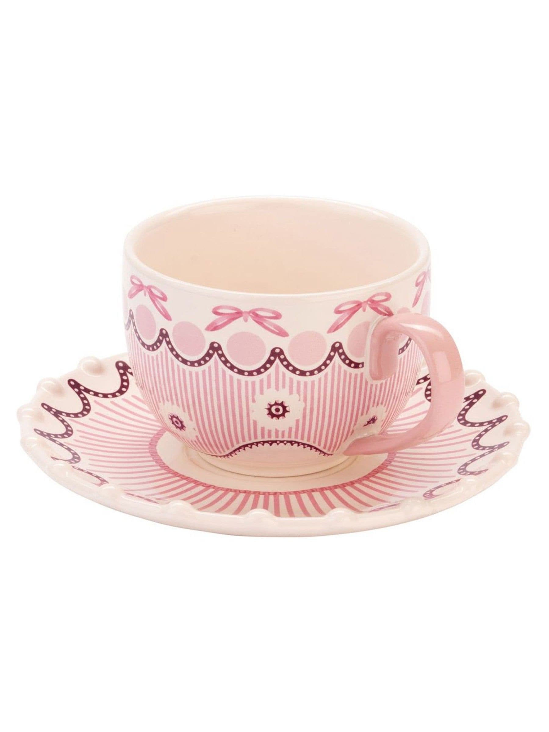Cath Kidston pink Spitalfields Silk teacup and saucer set, UK version