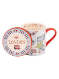 Cath Kidston blue London town mug and coaster set - British product