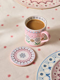Cath Kidston pink Spitalfields Silk mug and coaster set, UK version