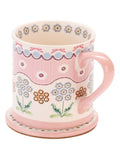 Cath Kidston pink Spitalfields Silk mug and coaster set, UK version
