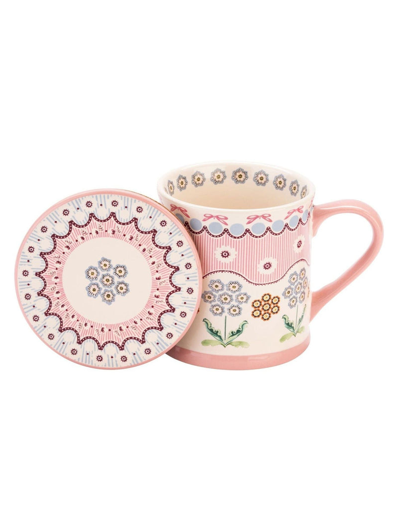 Cath Kidston pink Spitalfields Silk mug and coaster set, UK version