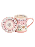 Cath Kidston pink Spitalfields Silk mug and coaster set, UK version