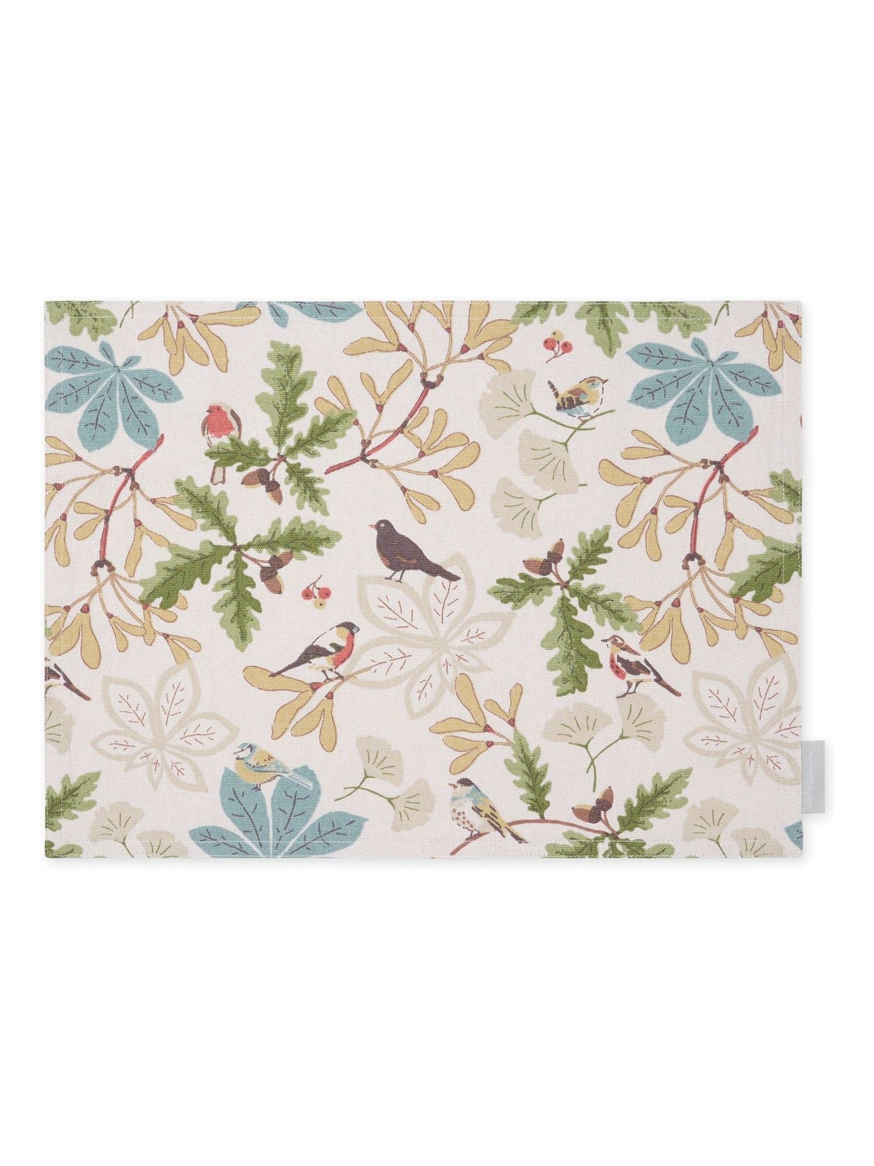 Sophie Allport Cream Orchard Birds washable placemats set of 2, UK version