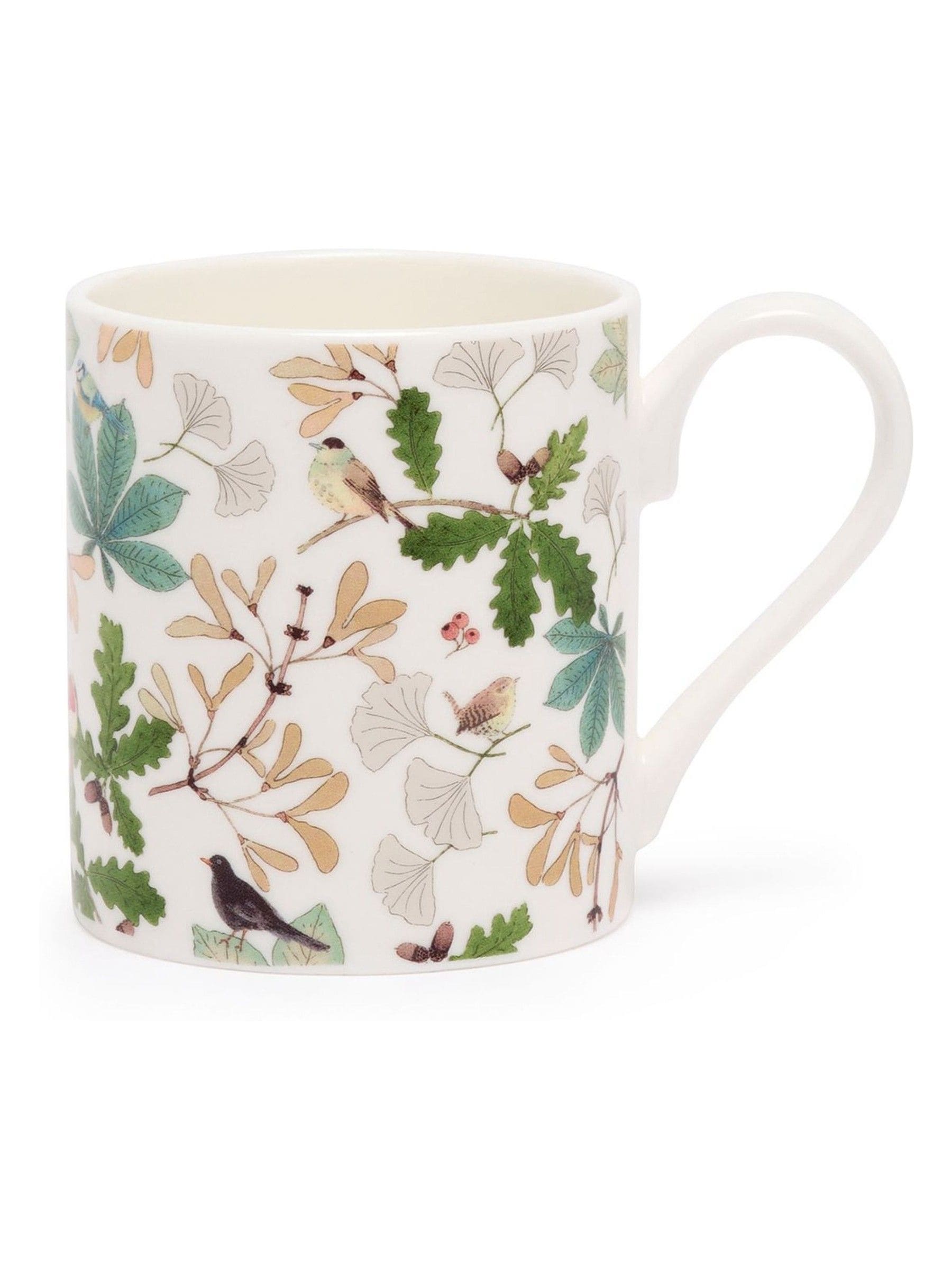 Sophie Allport White Large Orchard Birds mug 425ml, imported from the UK