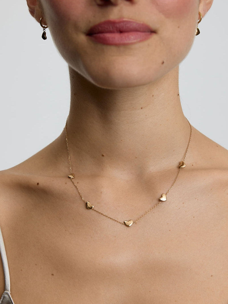 D.LOUISE gold tone bubble heart multi necklace, imported from the UK