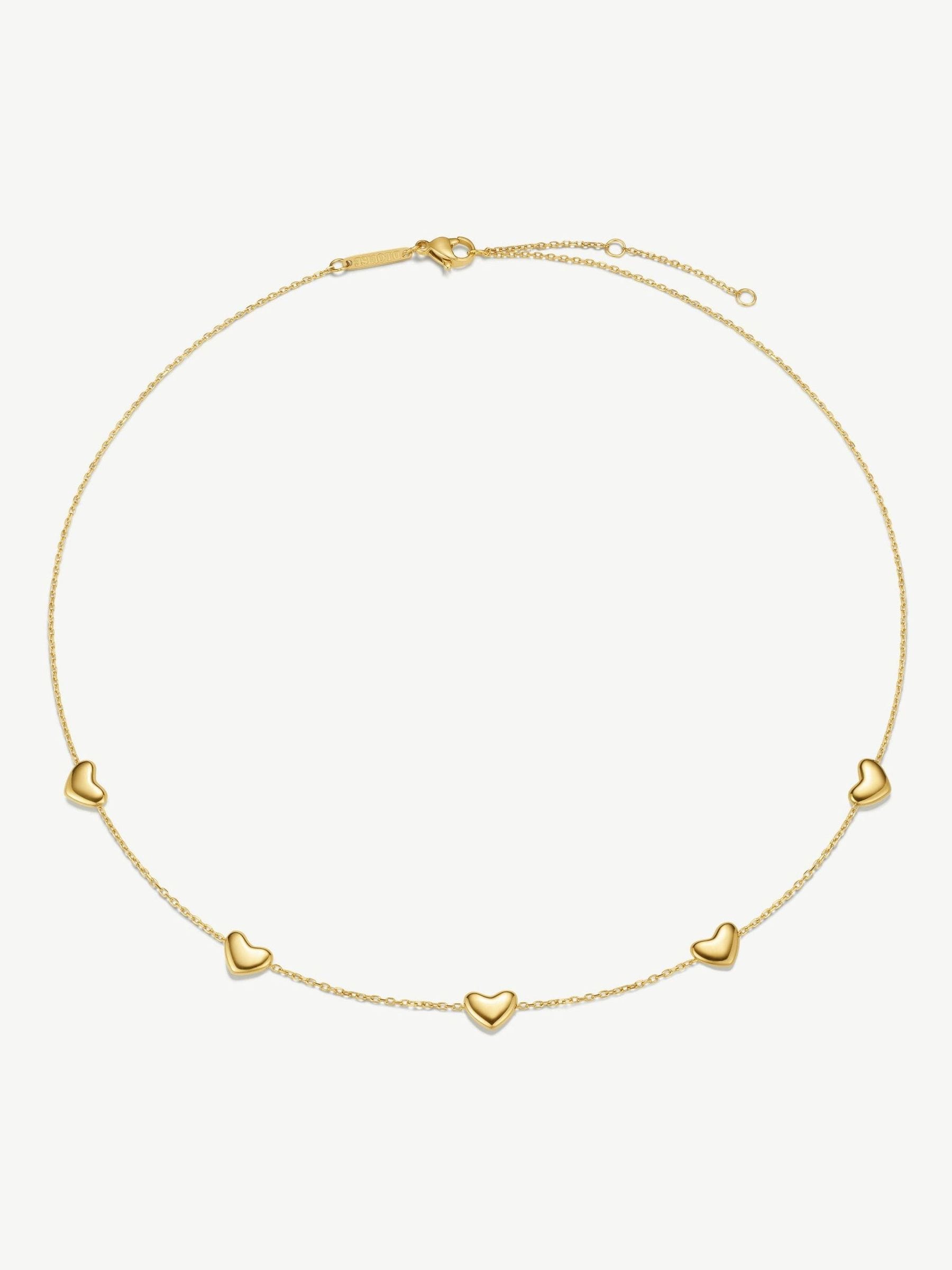D.LOUISE gold tone bubble heart multi necklace, imported from the UK