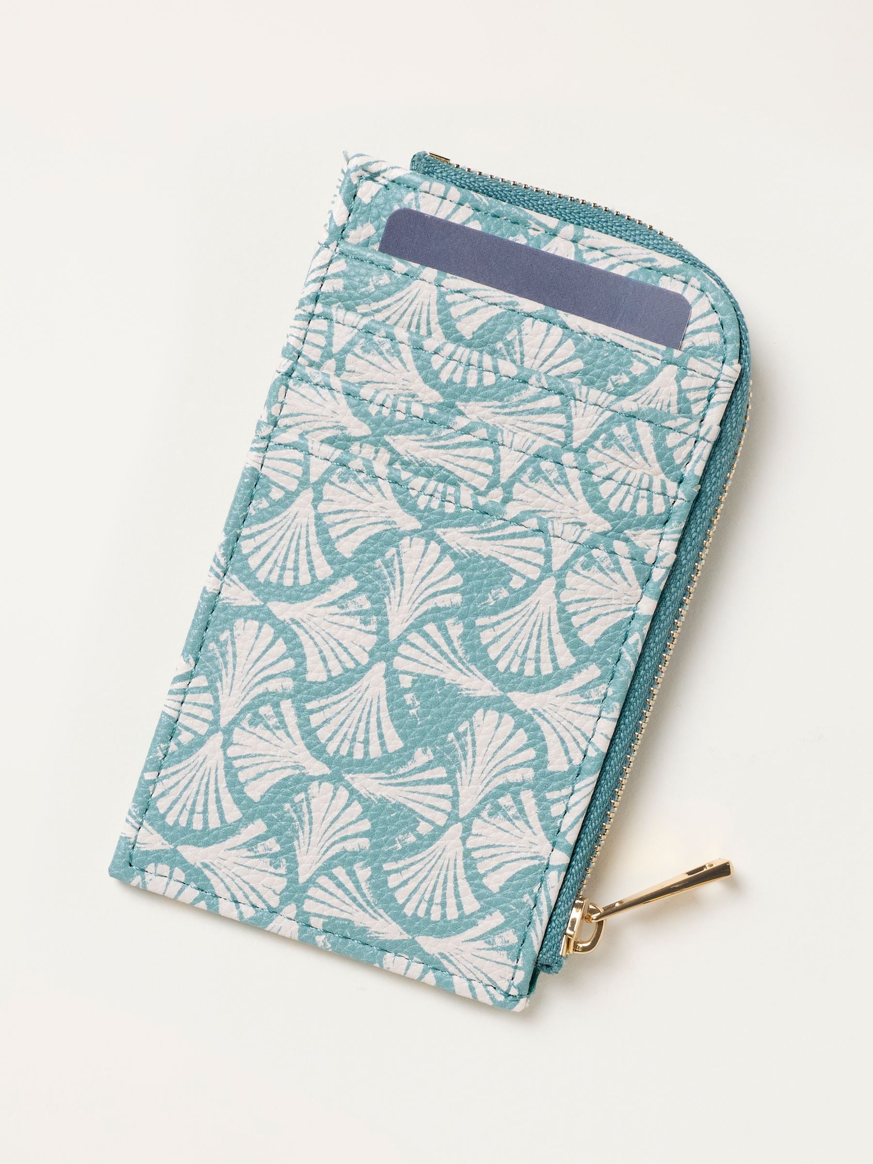 FatFace green shell printed card holder, imported from the UK