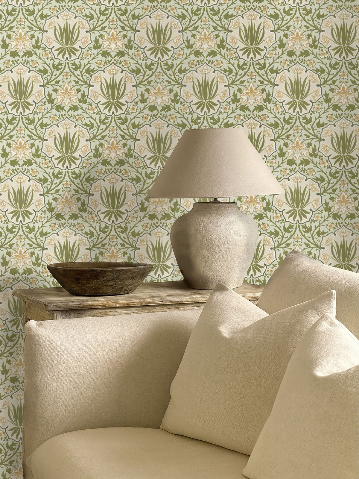Morris & Co IndigoThyme Iris & Rose Unfinished Works 10M Wallpaper