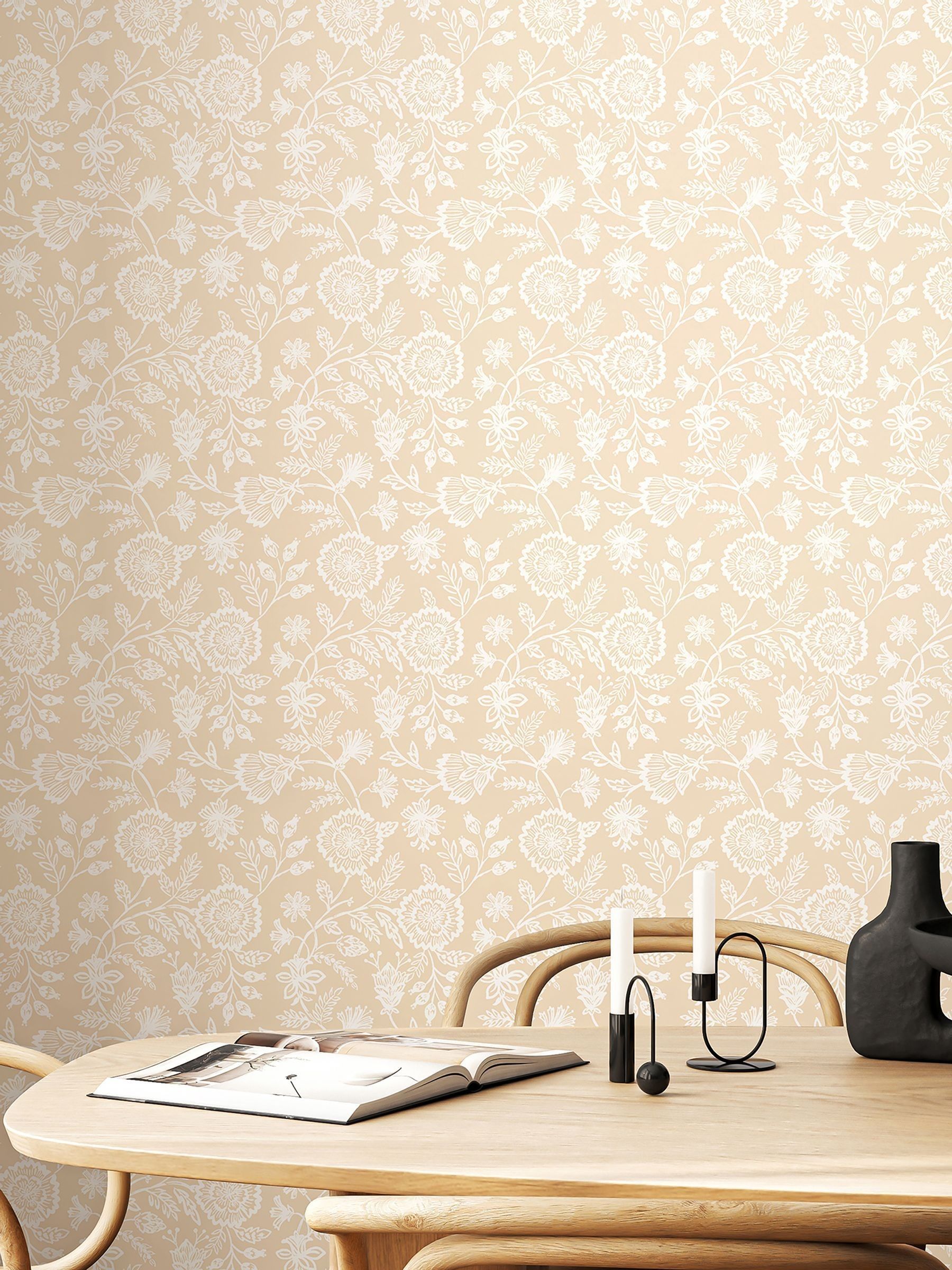 Hoopla Walls Putty Evelyn Trail Bone 10M Wallpaper