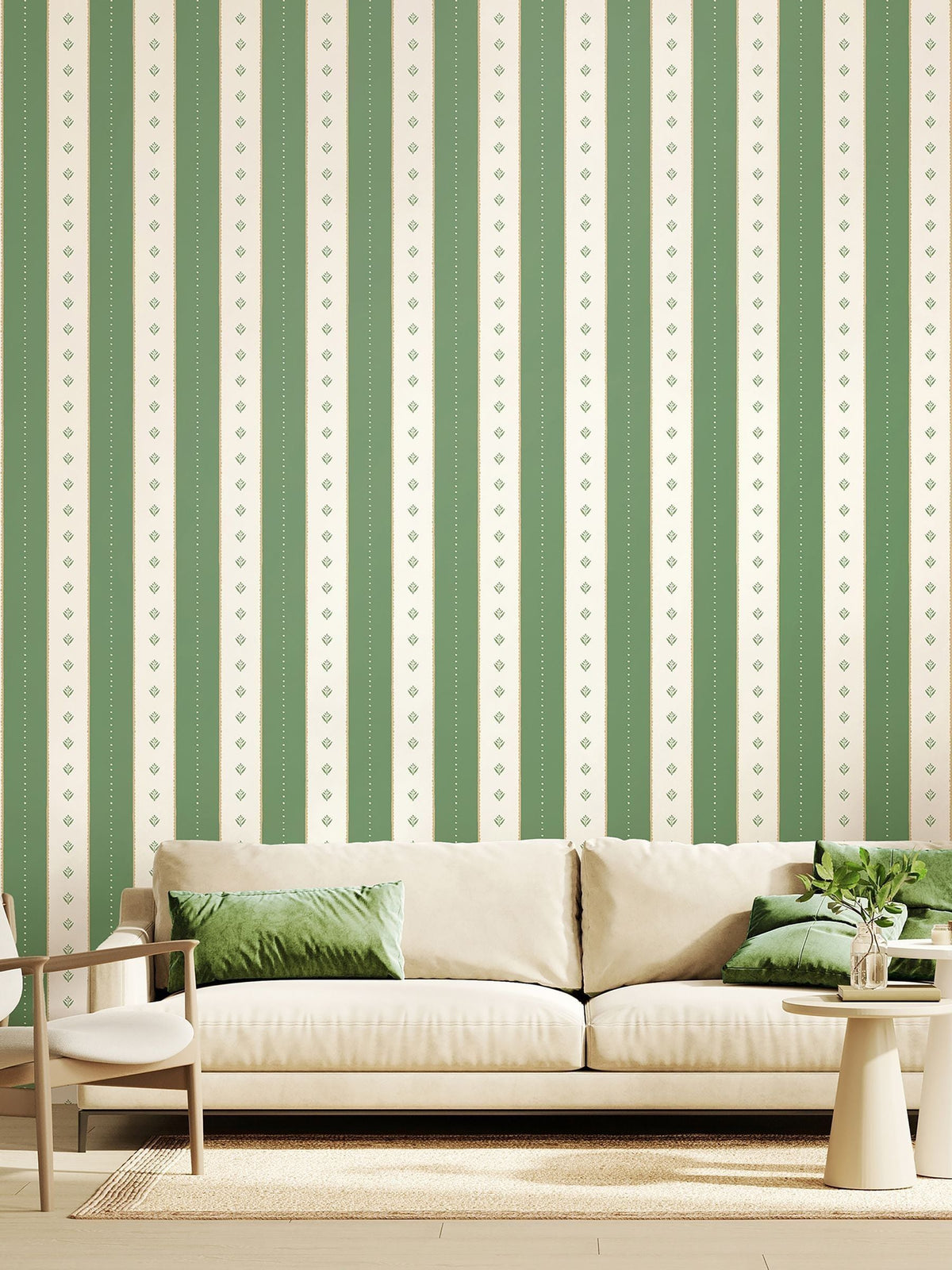 Hoopla Walls wallpaper Forest Decorative Stripe Linen 10M, UK version