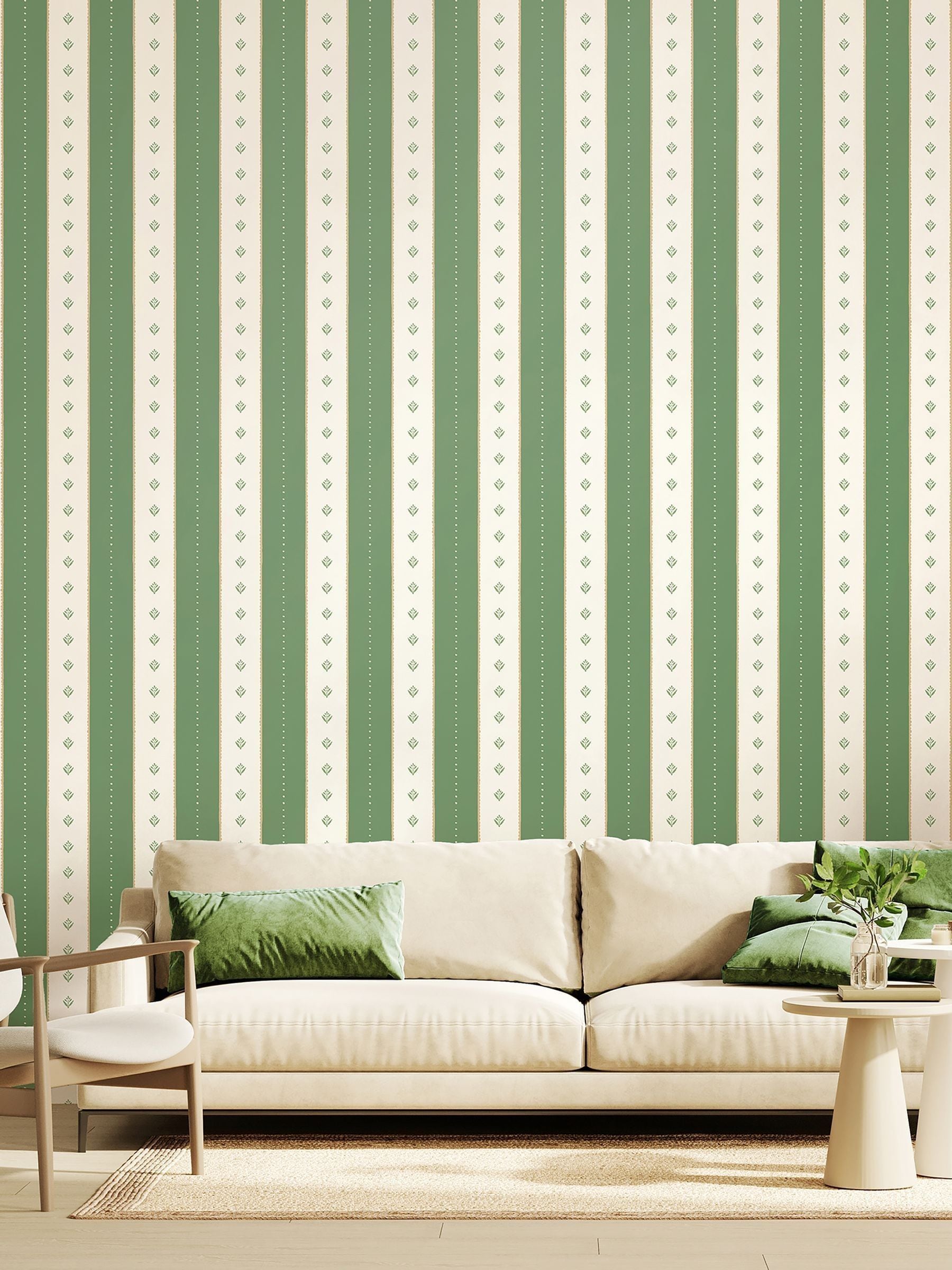 Hoopla Walls wallpaper Forest Decorative Stripe Linen 10M, UK version