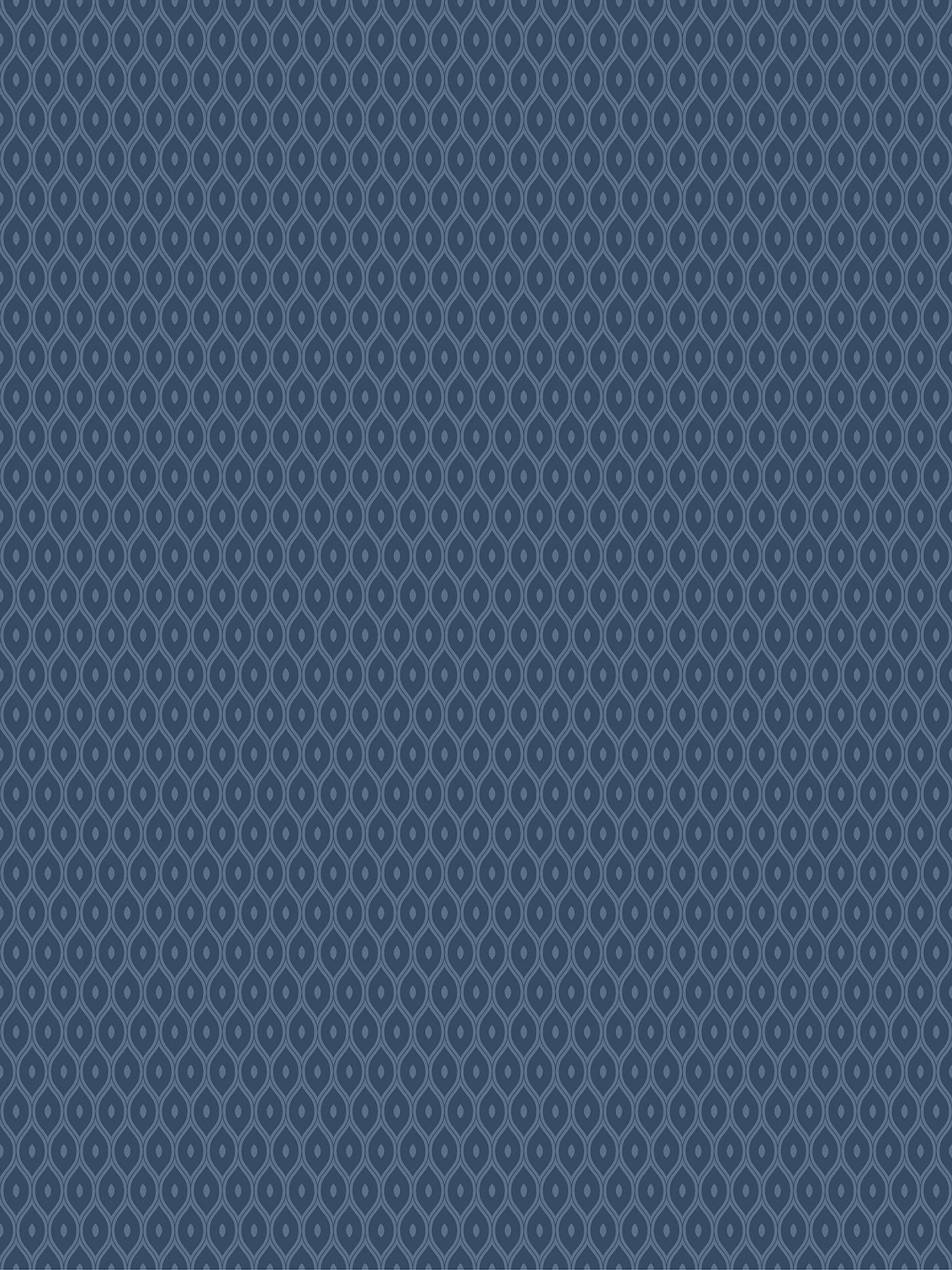 Hoopla Walls Indigo Tiny Ogee wallpaper 10m, imported from the UK