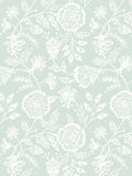 Hoopla Walls Soft Petrol Evelyn Trail Bone 10M Wallpaper