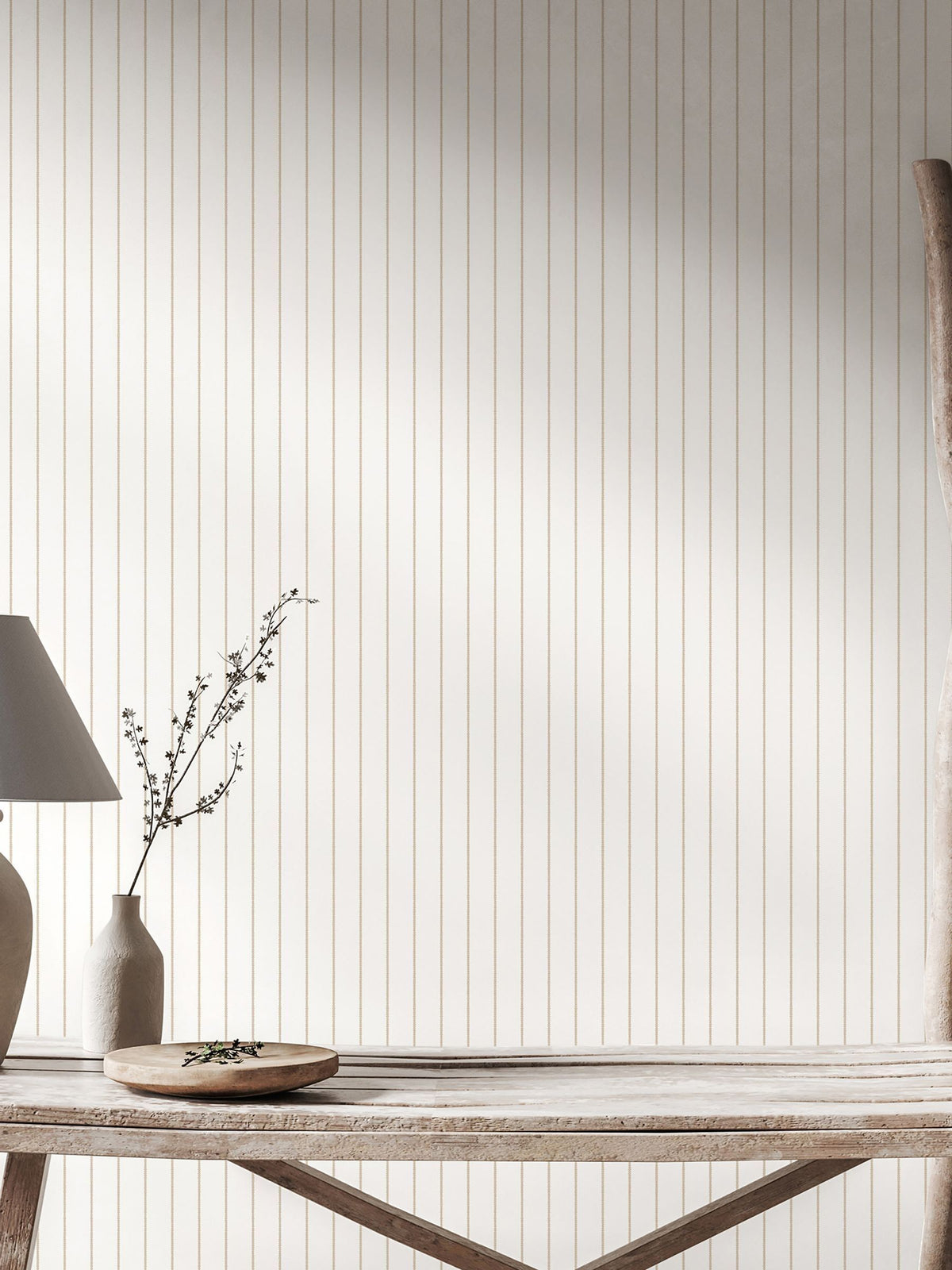 Hoopla Walls Scallop Stripe Linen wallpaper 10M - British product