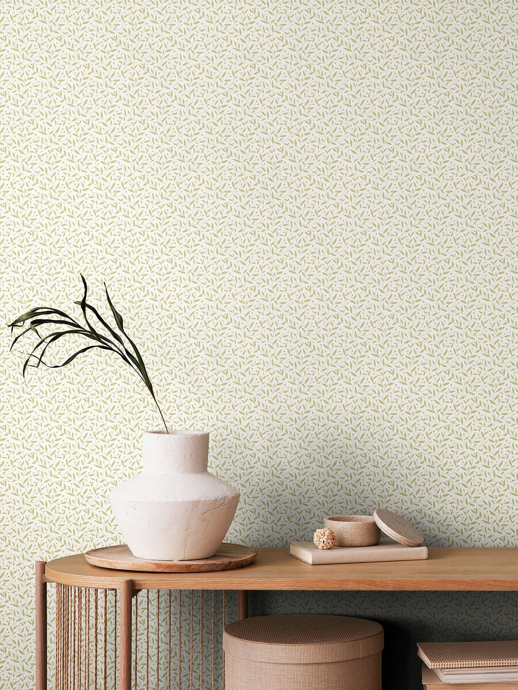 Hoopla Walls Sage Dotty Vine 10M Wallpaper