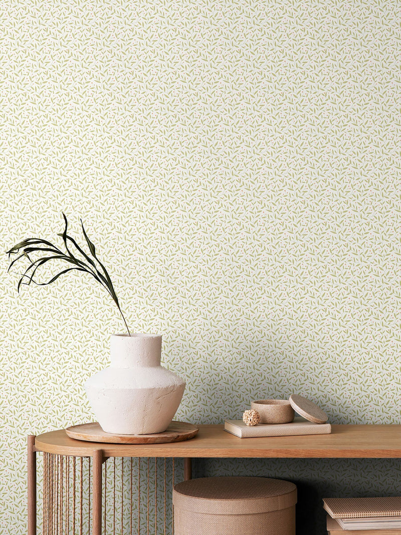 Hoopla Walls Sage Dotty Vine 10M Wallpaper