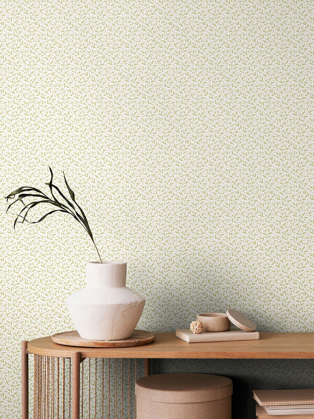 Hoopla Walls Sage Dotty Vine 10M Wallpaper