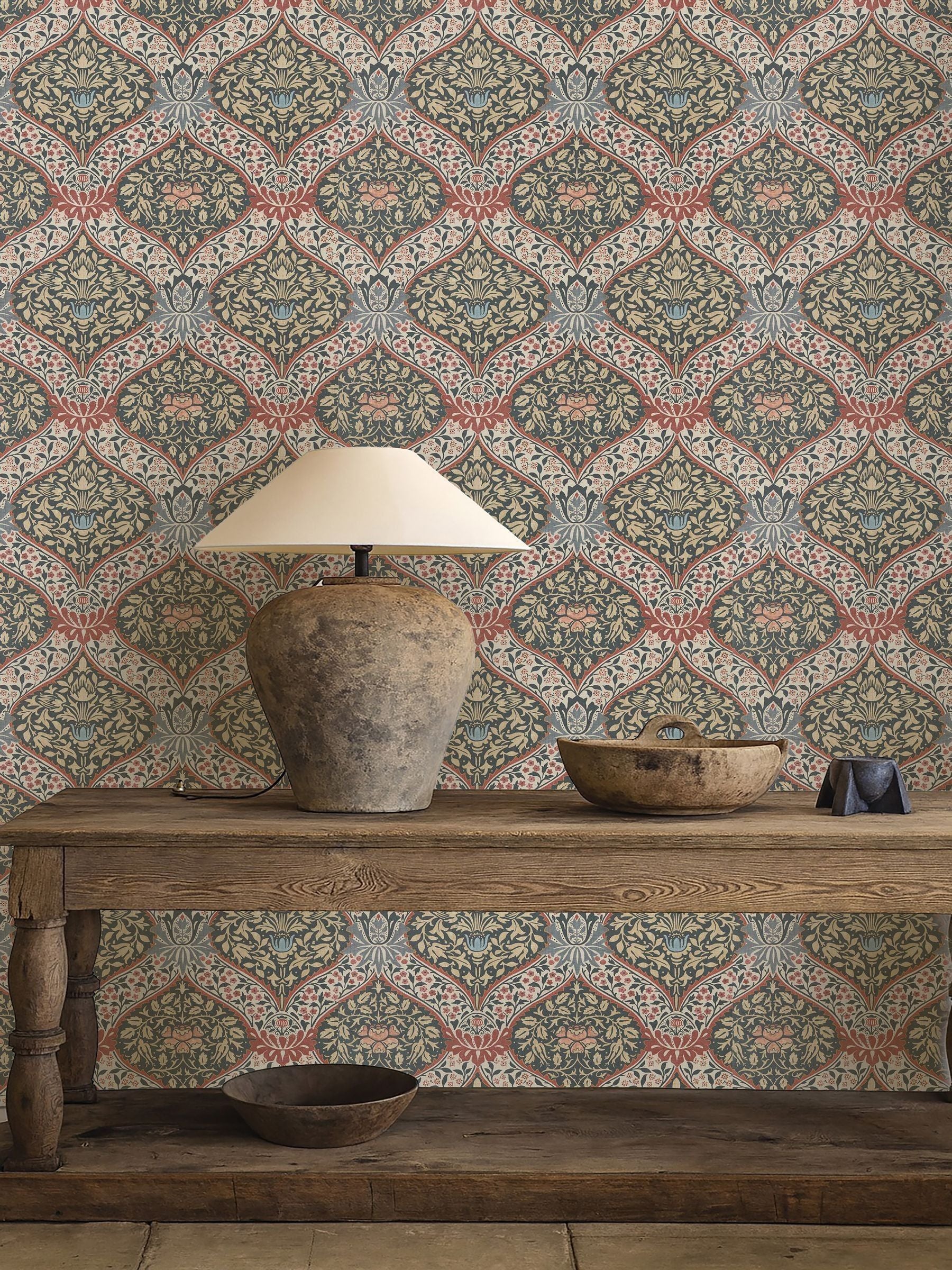 Morris & Co Norbury SlateMadder wallpaper 10M (British brand)