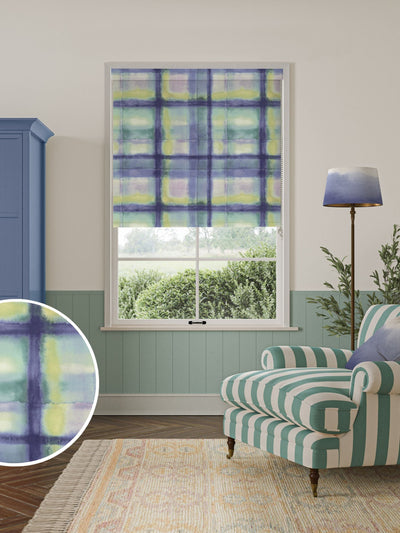 Next Bluebellgray Heather Tartan Made to Measure Roller Blinds 610x610mm- Buy online at McGrocer